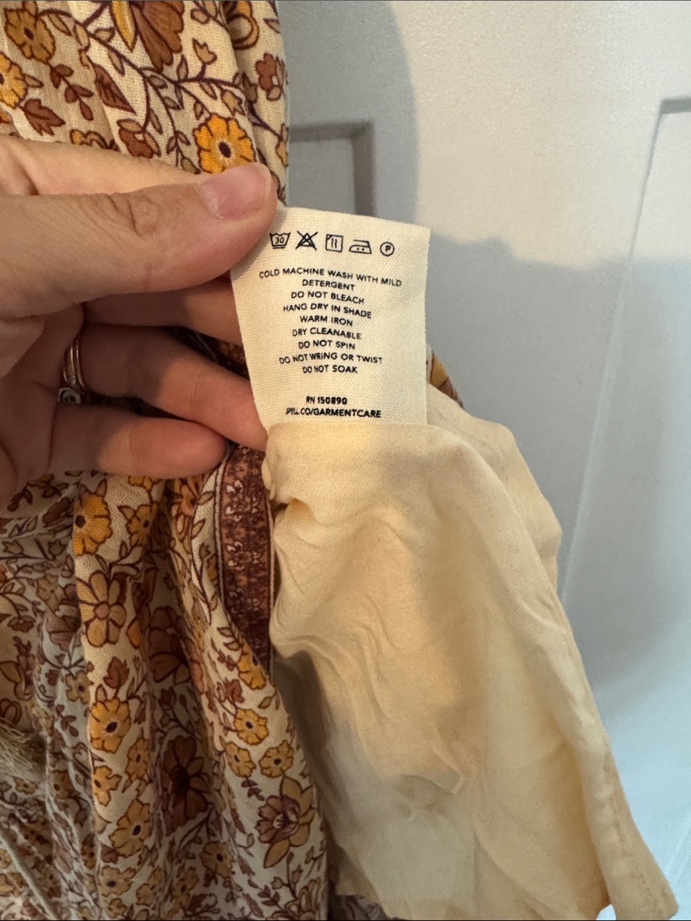 Boho Floral Maxi Dress - Brown/Gold - Picture 4 of 5